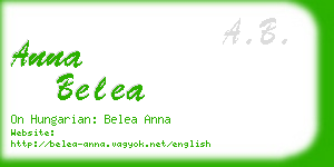 anna belea business card